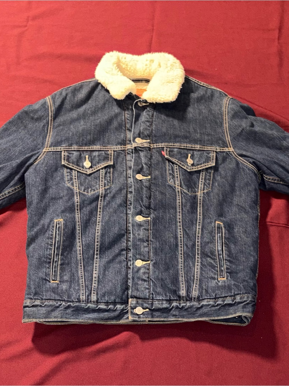 Levi’s Men's Denim Sherpa-Lined Jacket - Dark Blue